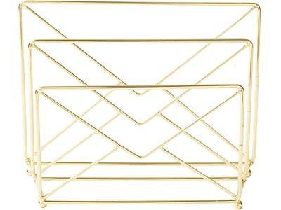 Martha Stewart 2-Compartment Metal File Sorter, Gold (MS103L)