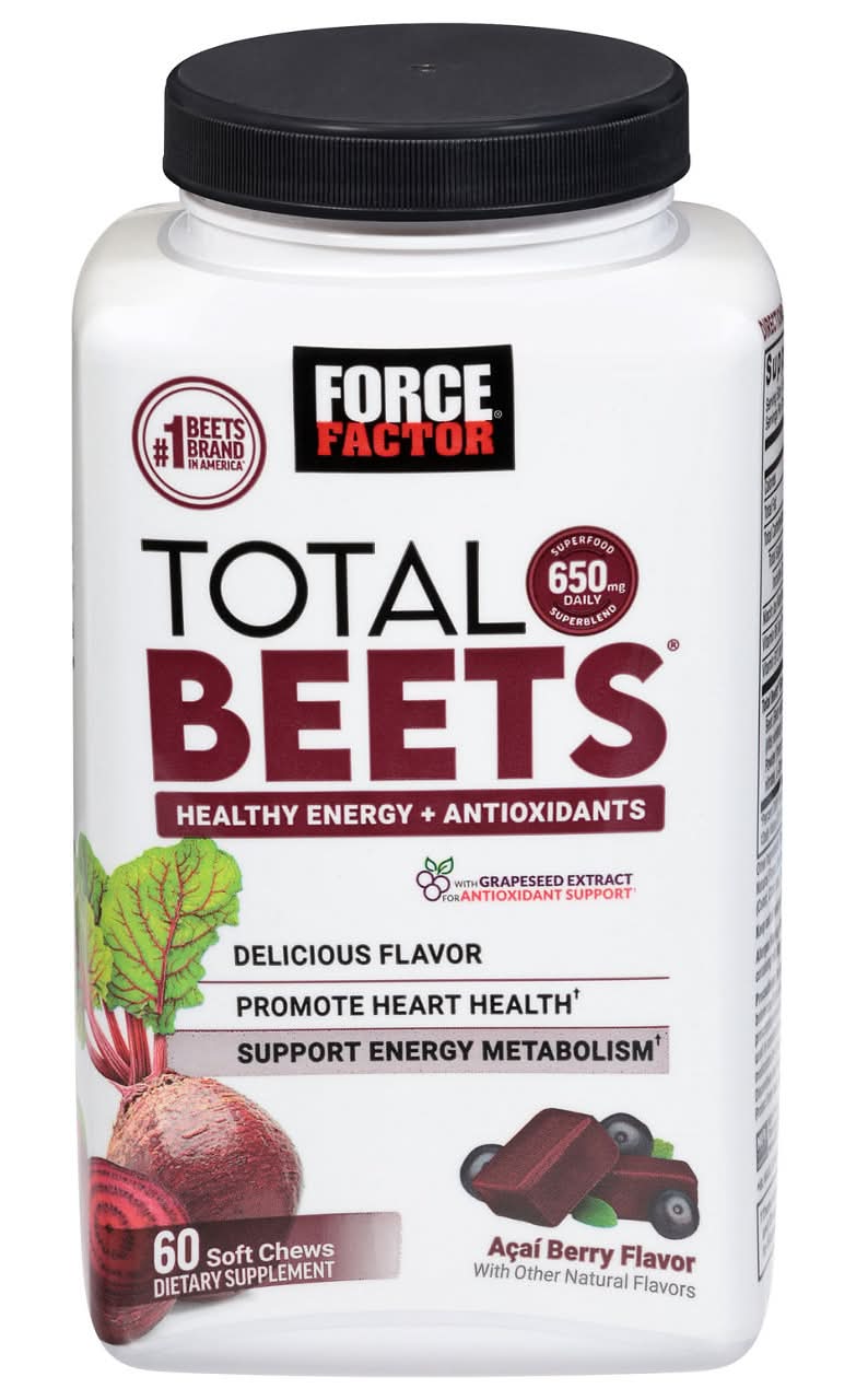 Force Factor Soft Chews Acai Berry Flavor Total Beets