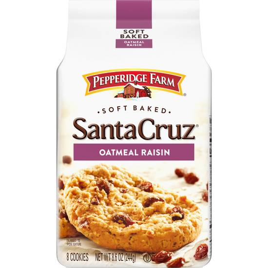 Pepperidge Farm Santa Cruz Soft Baked Cookies Bag - Oatmeal Raisin, 8.6 oz