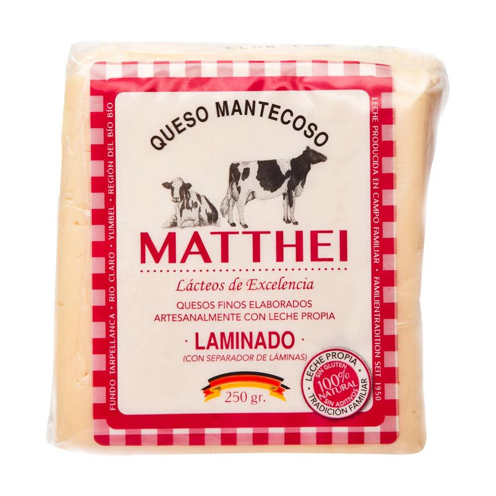 Matthei queso mantecoso laminado (250 g)
