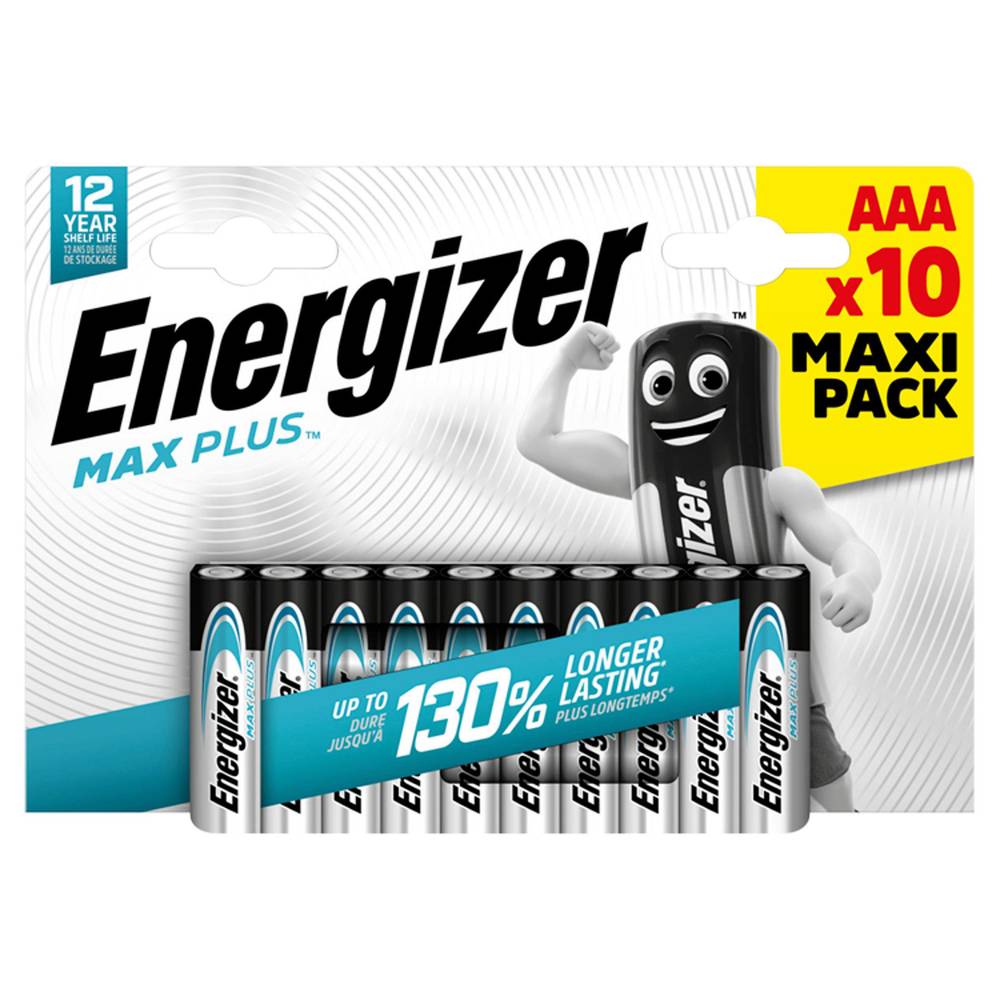 Energizer Max Plus AAA Batteries 10-Pack