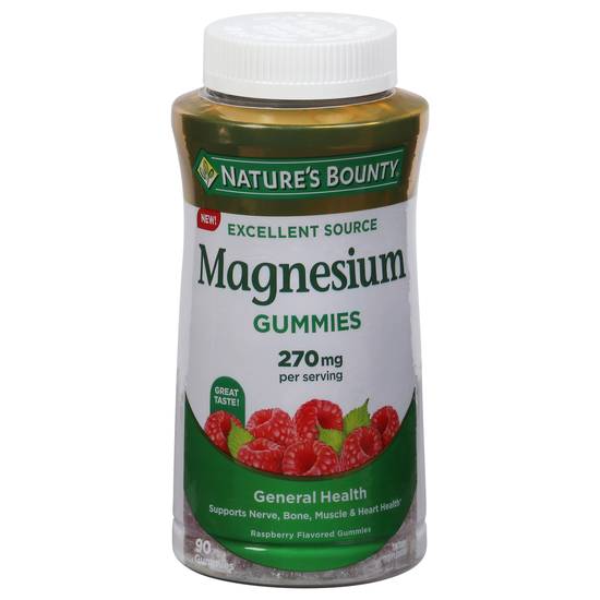 Nature's Bounty Raspberry Magnesium 270mg Gummies
