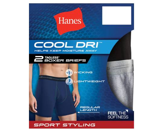 Hanes Cool Dri Tagless Boxer Briefs (2 ct)