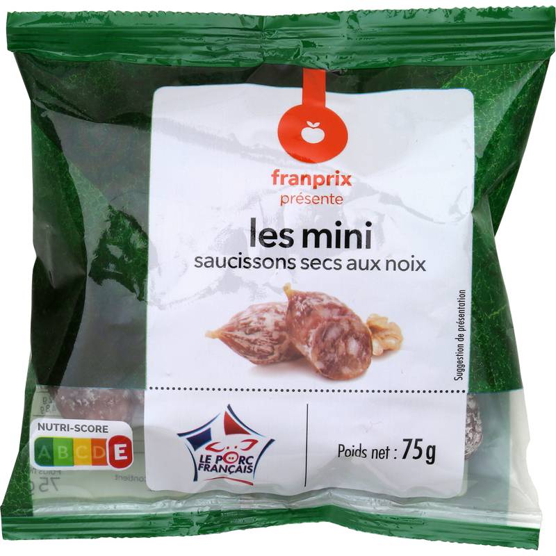 Franprix - Mini saucissons secs aux noix (75g)