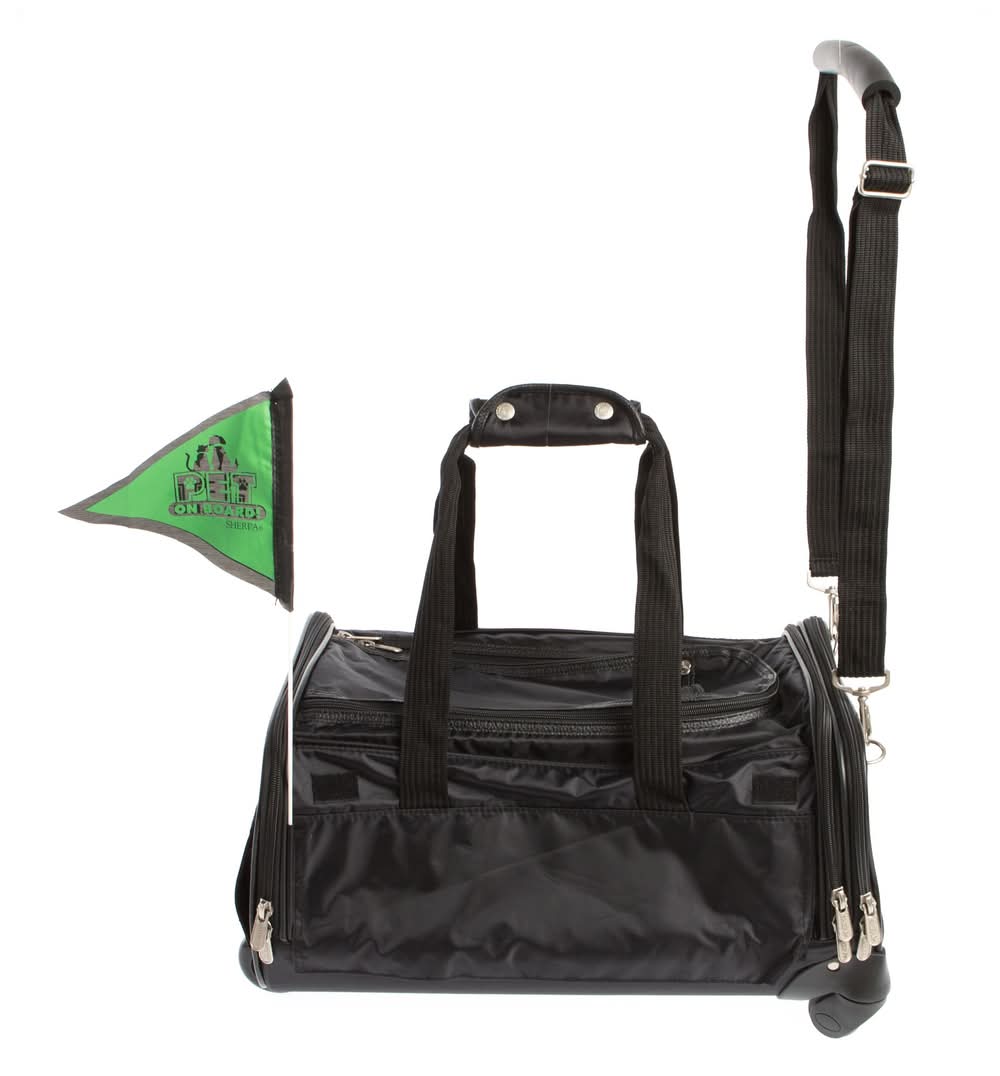 Sherpa® Ultimate On Wheels Soft-Sided Pet Carrier (Color: Black, Size: 20\"L X 12.25\"W X 10.5\"H)