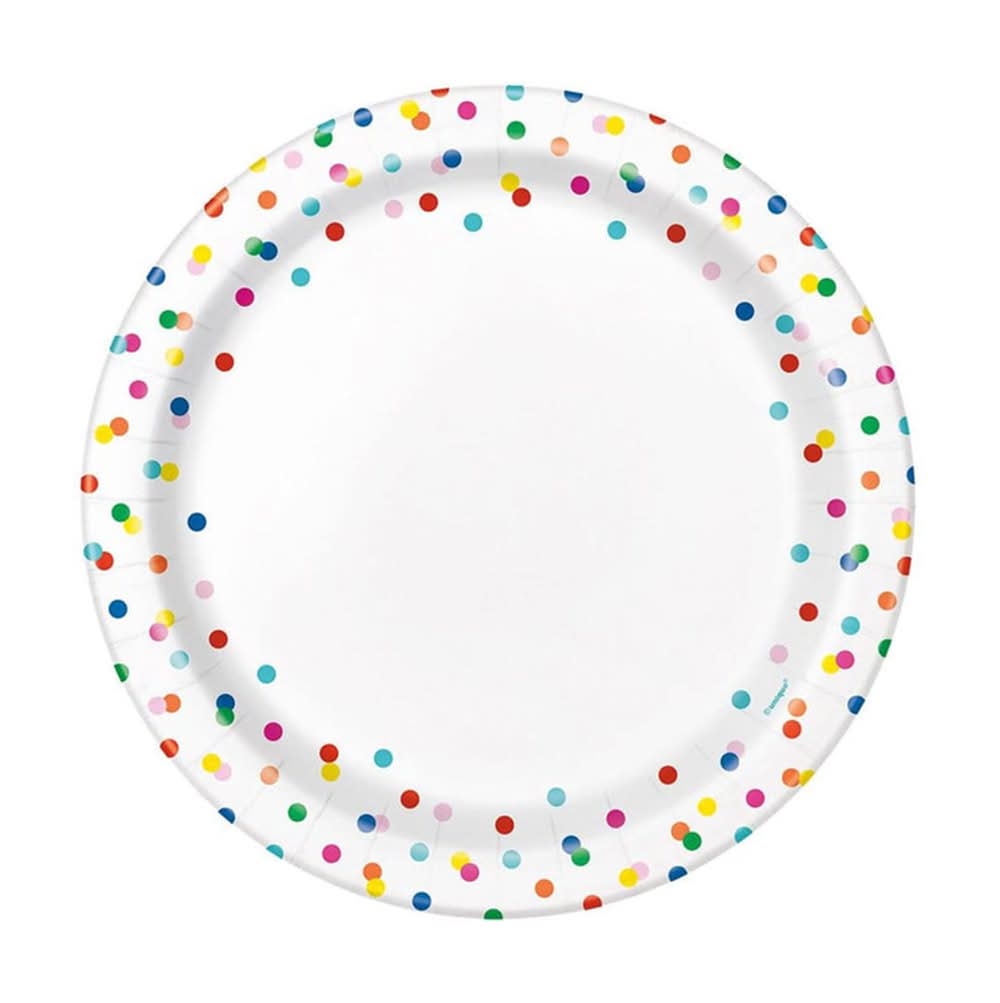 3-2-1 Party Bright Dots Disposable Plates, 7 in (8 ct)