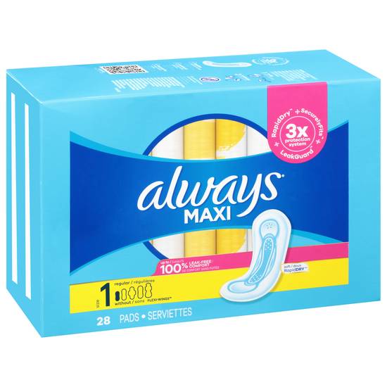 Always Maxi Soft Regular Without Flexi-Wings Pads Size 1