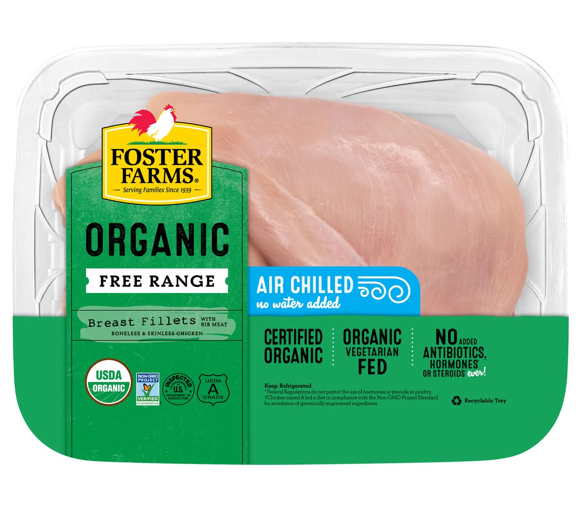Foster Farms Organic Boneless Skinless Chicken Breast Fillets