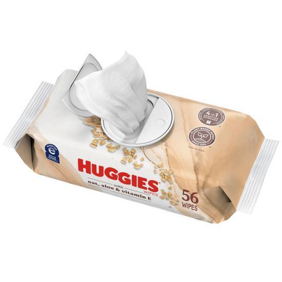 Huggies Wipes With Oat, Aloe & Vitamin E, 1 Push Button pack