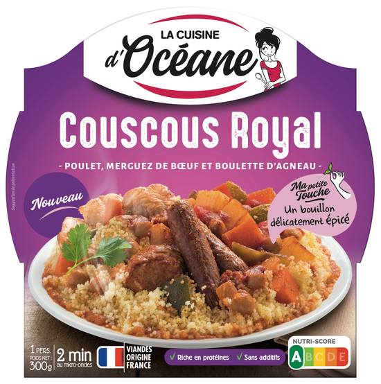 La Cuisine d'Océane - Couscous royal poulet, merguez de bœuf et boulette d'agneau semoule épicée