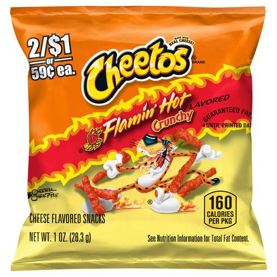 Cheetos Flamin Hot Flavored Crunchy Cheese Snacks