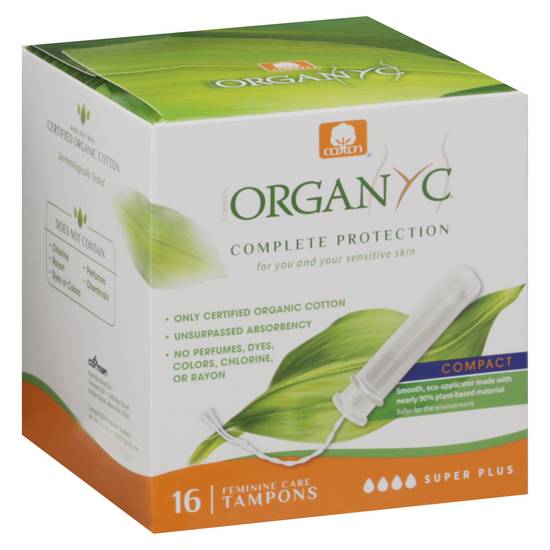 Organyc Complete Protection Super Plus Compact Tampons (16 ct)