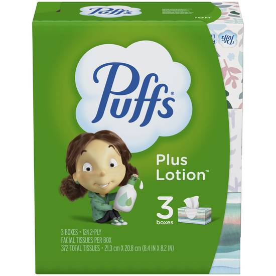 Puffs Plus Lotion Facial Tissues (124 ct x 3 ct)