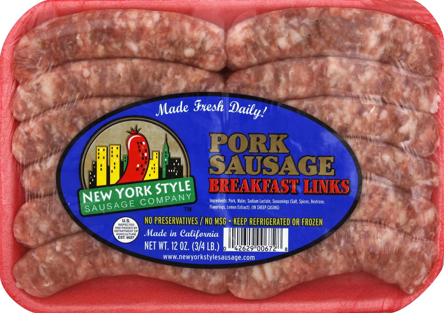 New York Style Sausage Company Pork Sausage Breakfast Links (12 oz)