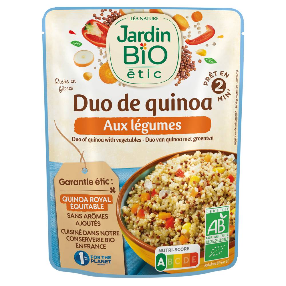 Jardin BiO étic - Plat cuisiné duo de quinoa aux légumes bio (250g)