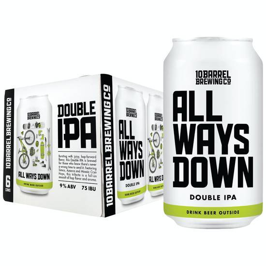 10 Barrel Brewing Co. All Ways Down Double Ipa Beer (6 pack, 12 fl oz)