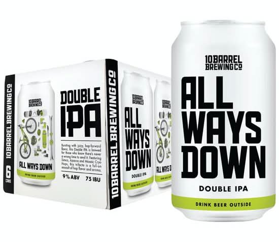 10 Barrel Brewing Co. All Ways Down Double Ipa Beer (6 x 12 fl oz)