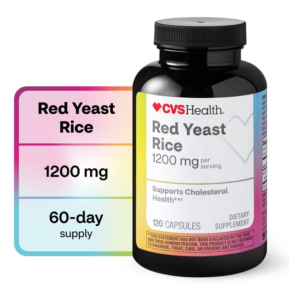 CVS Health Red Yeast Rice Capsules, 120 CT