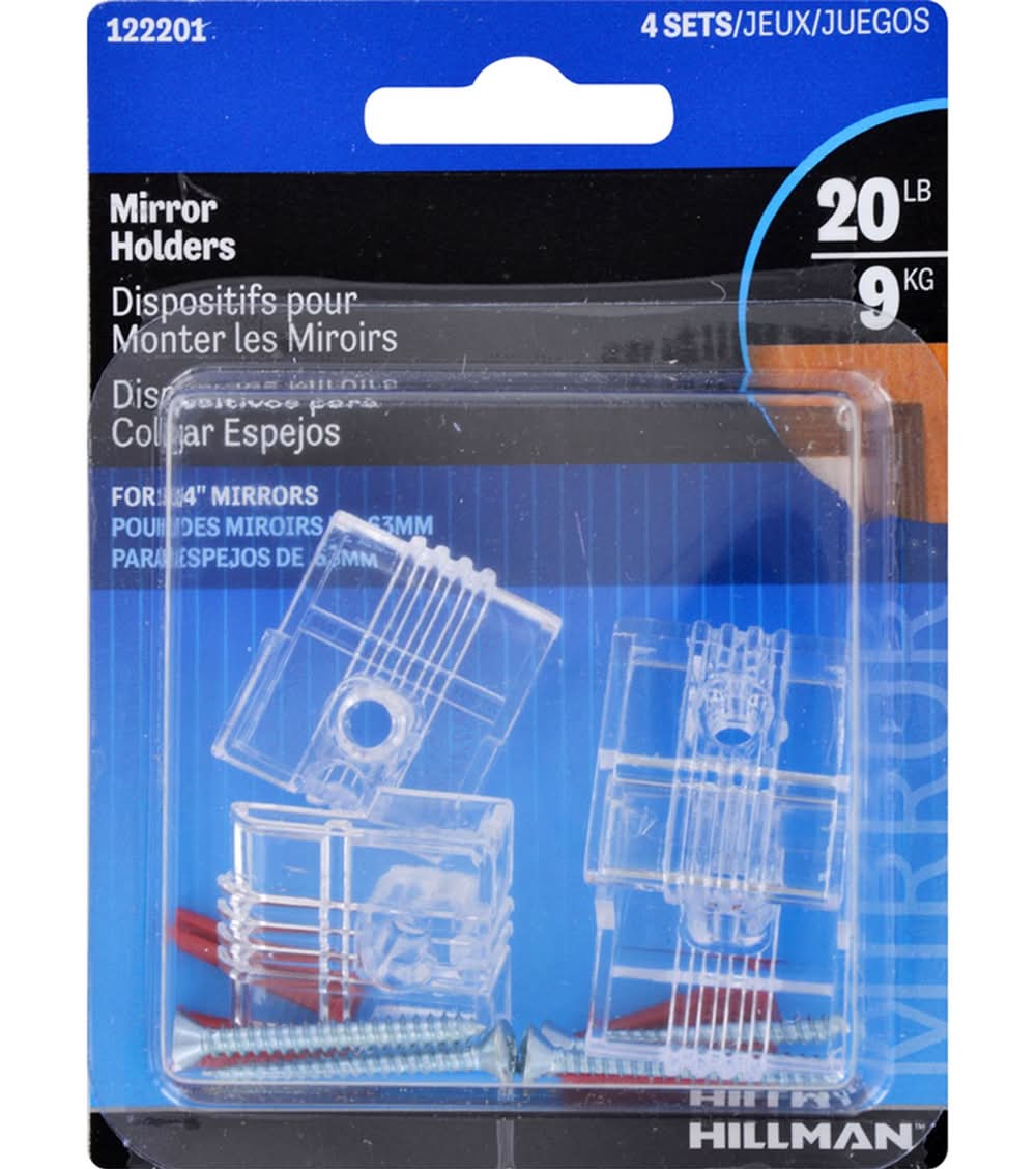 Hillman Plastic Coated Heavy Duty Mirror Holder Kit 20 Lb 1 Pk