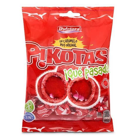 Caramelo de goma relleno sabor cereza Dulciora Pikotas bolsa 100 g