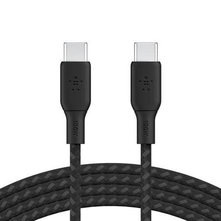 Belkin Usb-C To Usb-C 100w Fast Charging Cable, 6.6", Black (2 ct)