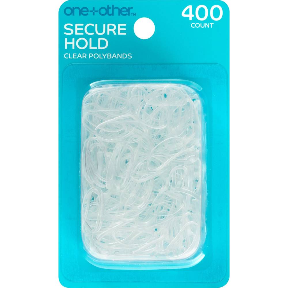 One+Other Secure Hold Clear Polybands, 400 Ct