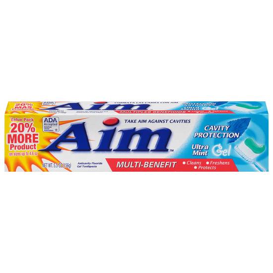 Aim Anticavity Fluoride Ultra Mint Gel Toothpaste