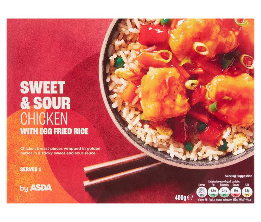 ASDA Sweet & Sour Chicken With Egg Fried Rice (400g)
