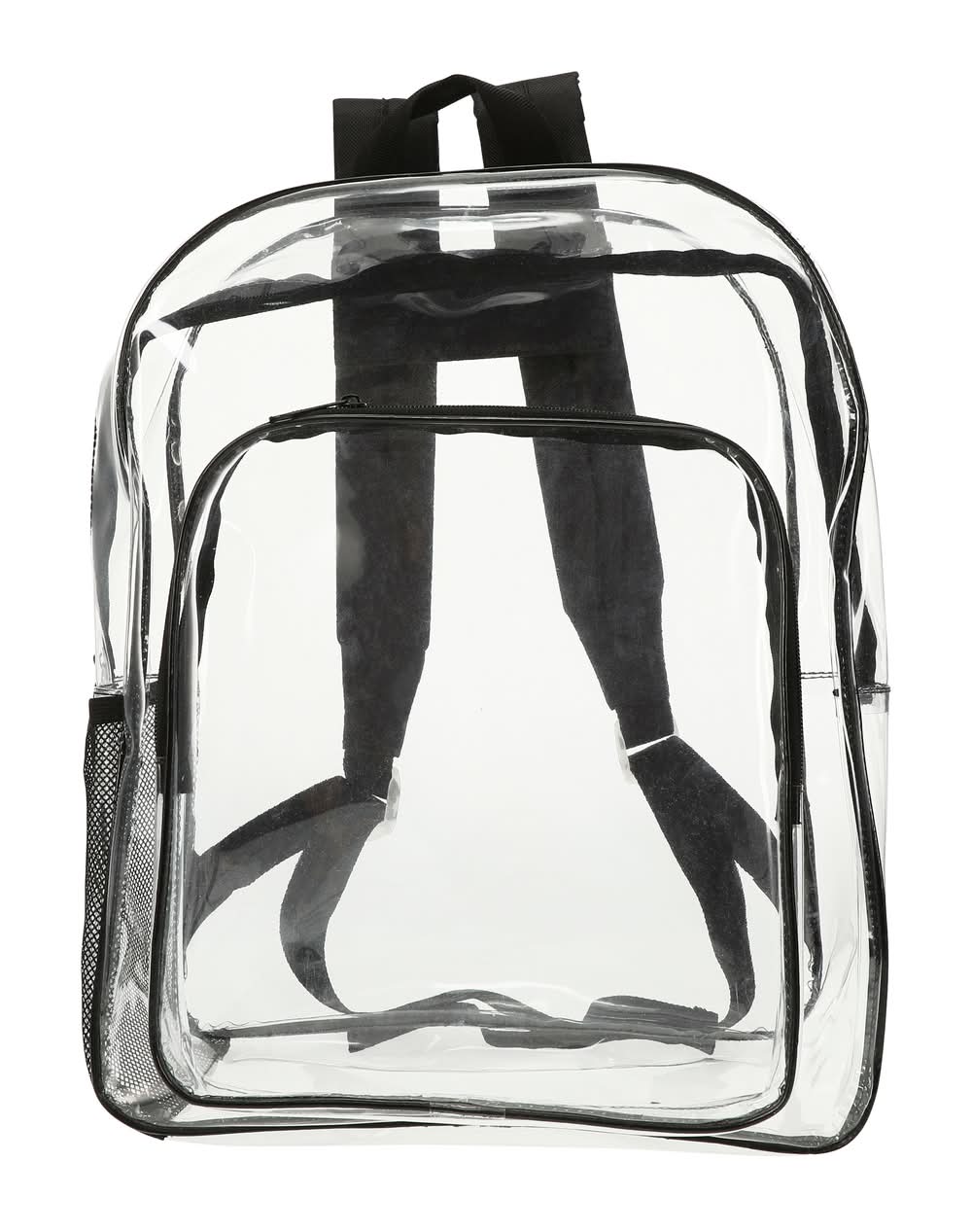 Metropack Backpack With Solid Straps, 15 in, Clear Black