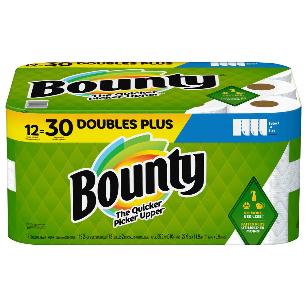 Bounty Select-A-Size Double Plus Paper Towels, 27.9 cm x14.9 cm (12 ct)