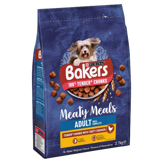 Bakers Chicken, Meaty Meals Adult Dry Dog Food (2.7kg)