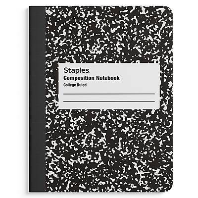 Staples College Ruled Composition Notebook (7.5" x 9.75"/white-black)