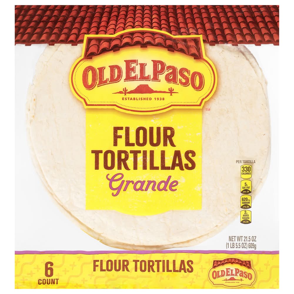 Old El Paso Restaurant Style Grande Flour Tortillas (21.5 oz, 6 ct)