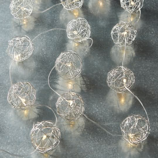 20Ct. Warm White Wire Ball Led String Lights By Ashland