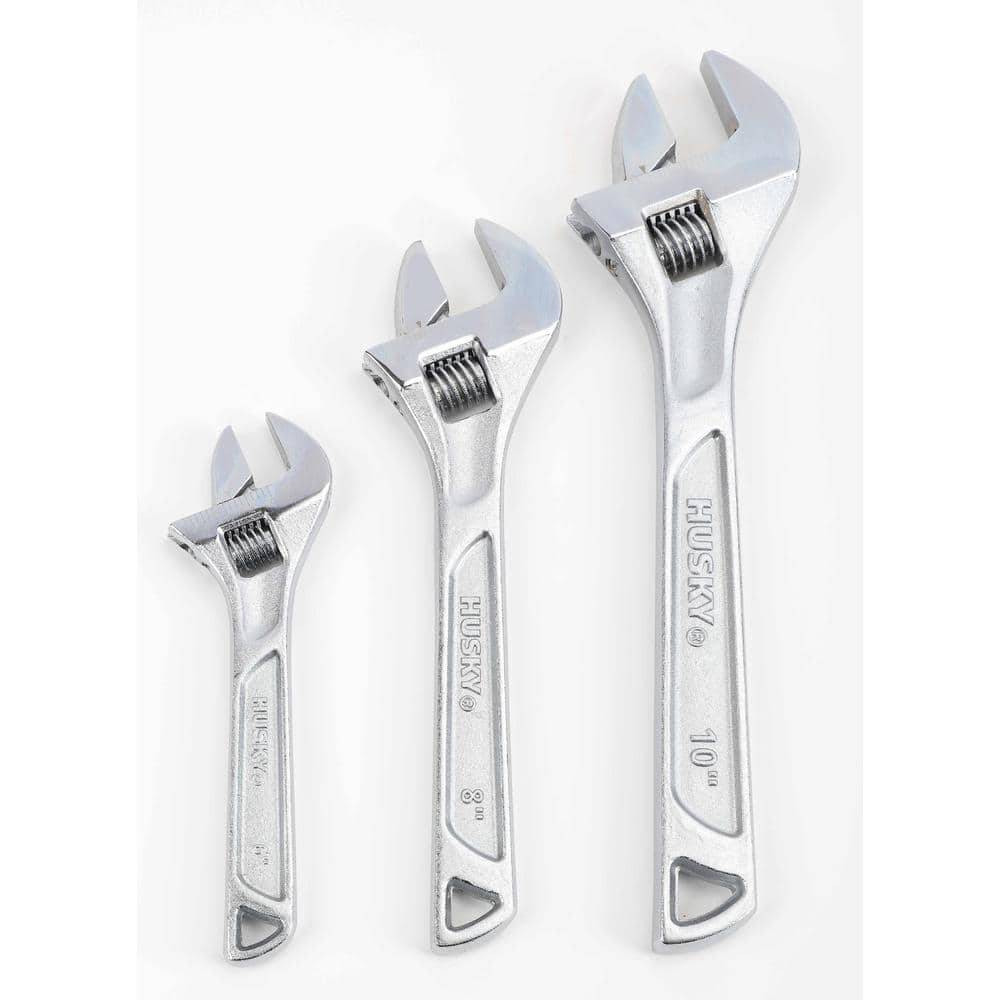 Husky Adjustable Wrench Set, 6 in-8 in-10 in (3 ct)