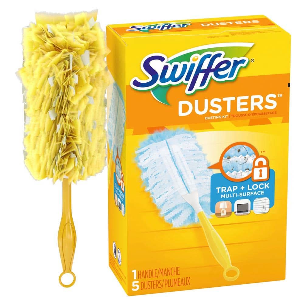 Swiffer Microfiber Dusters Starter Kit, Includes 1 Handle And 5 Dusters