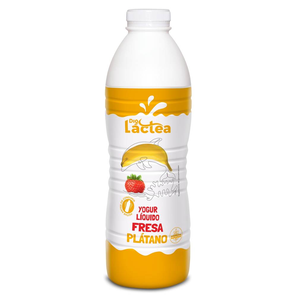 Yogur Líquido Sabor Fresa Y Plátano Dia Láctea Botella 1 Kg