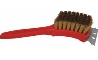 Grill Brush With Scraper - Red
