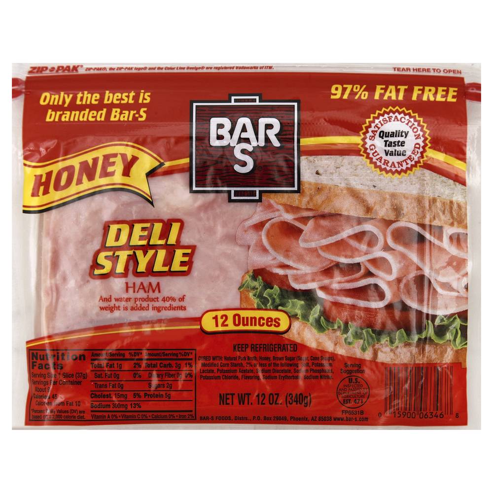 Bar-S Deli Style Honey Ham (12 oz)