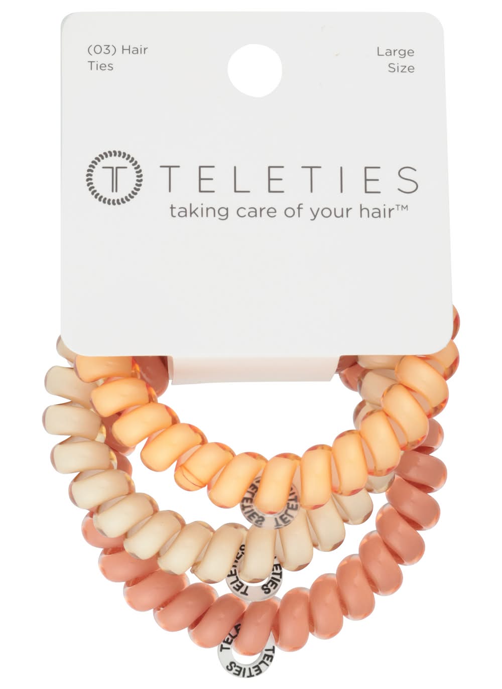 Teleties Hair Ties, Large, Beige (3 ct)
