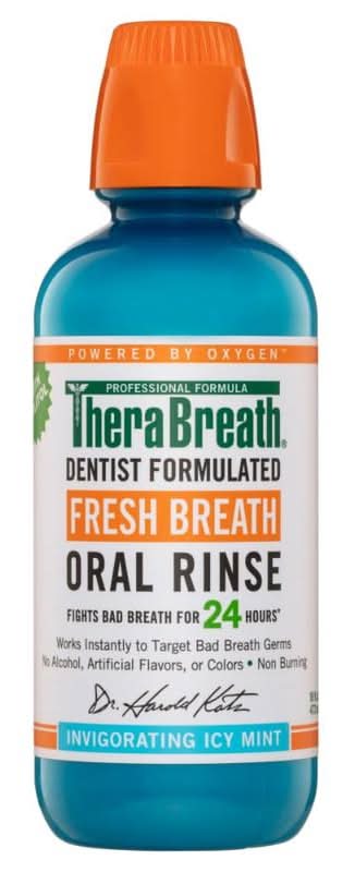 Therabreath Fresh Breath Oral Rinse Icy Mint 473ml