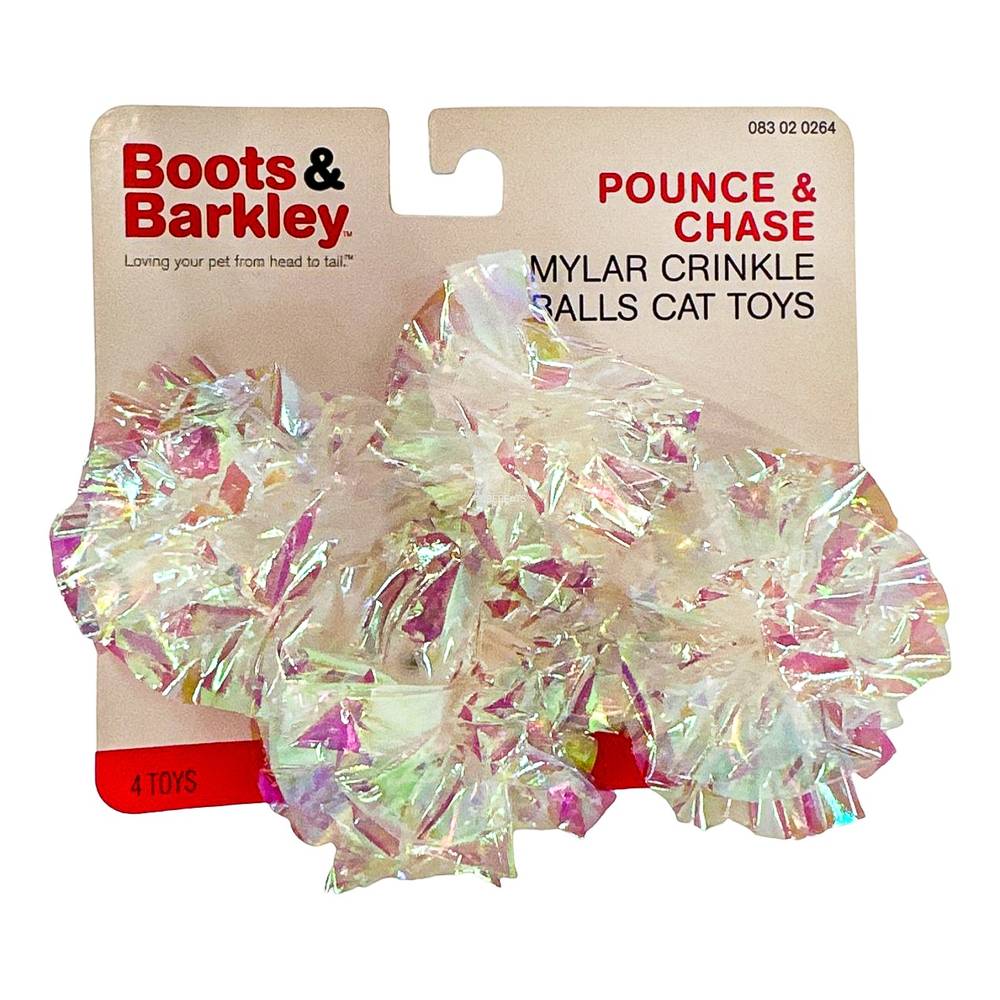 Pounce & Chase Mylar Crinkle Balls Cat Toys - 4pk - Boots & Barkley™