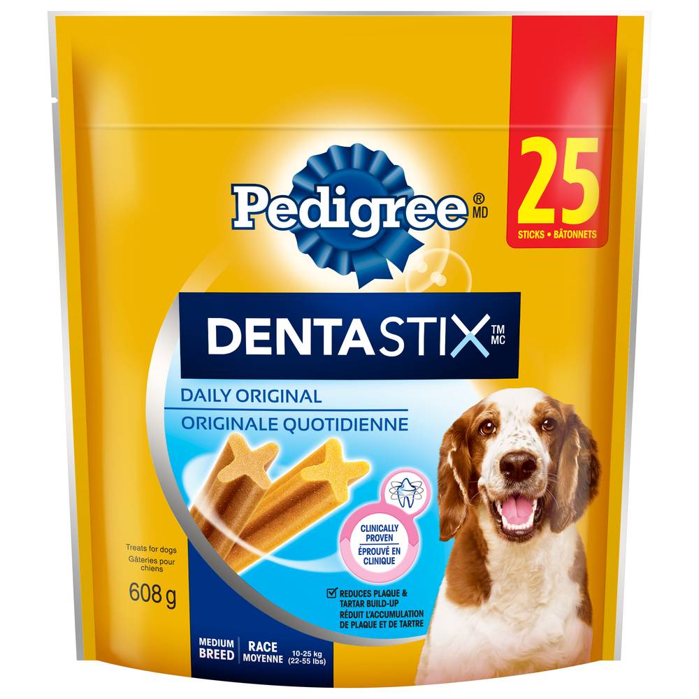 Pedigree Dentastix Medium Original Dog Treats (608 g, 25 sticks, original)