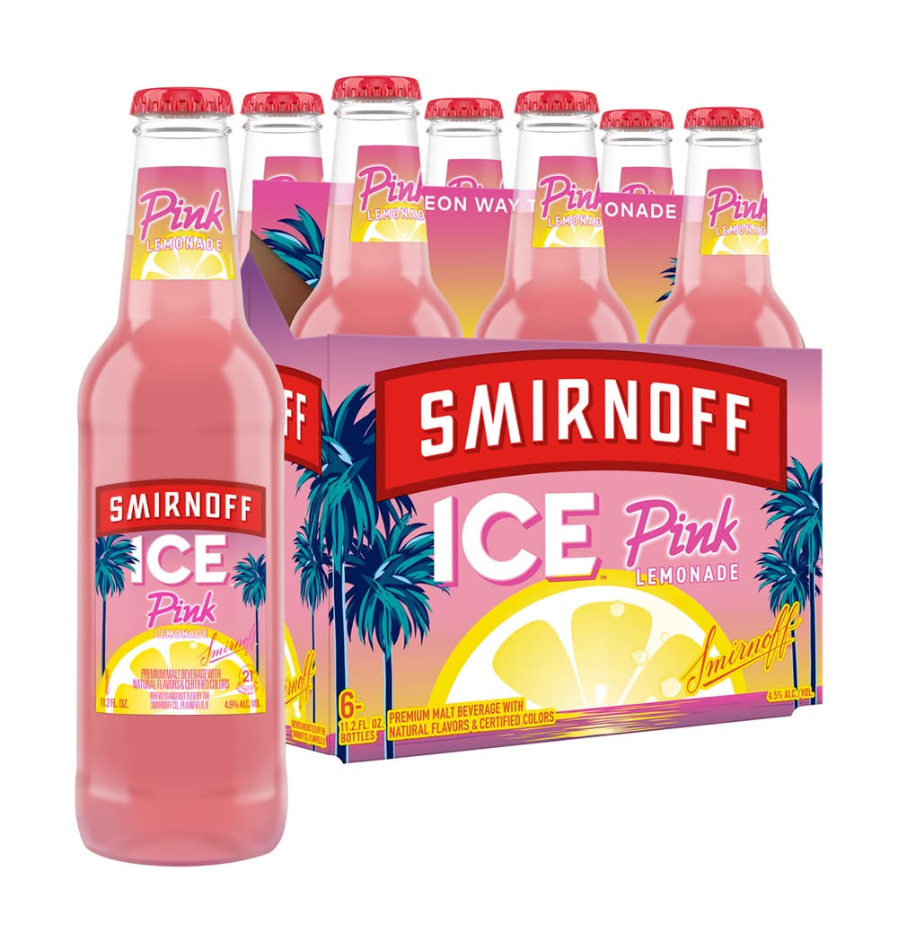Smirnoff Ice Pink Lemonade Malt Beverage (6 x 1.87 fl oz)