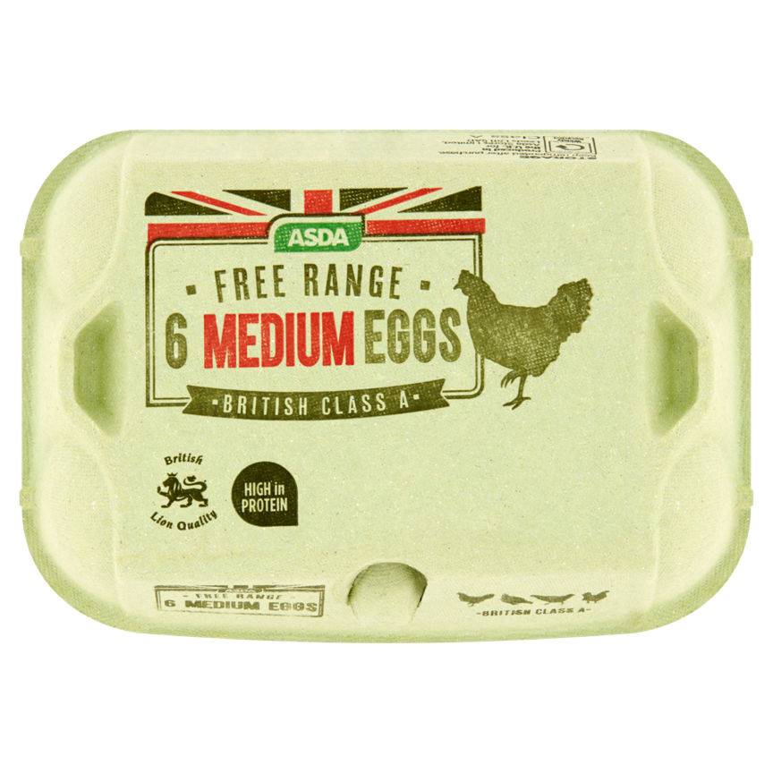 ASDA Medium, Free Range Eggs (6 pack)