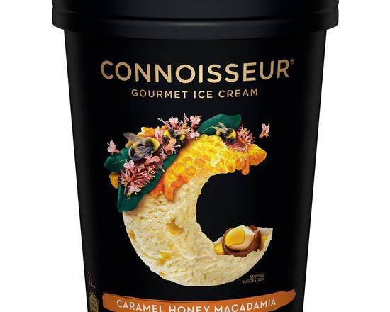 Connoisseur Caramel Honey Macadamia Ice Cream 1L Tub