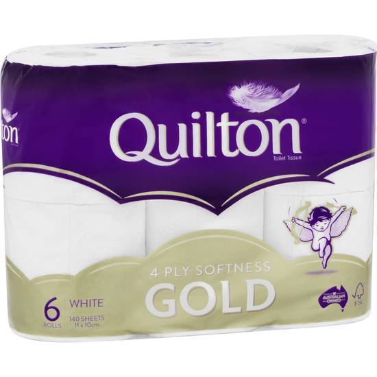 Quilton Gold 4 Ply Toilet Tissue Paper (6 Pack)