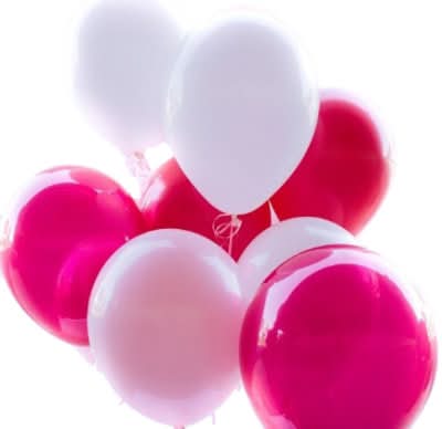 Latex Balloons, Pink-White (12 ct)