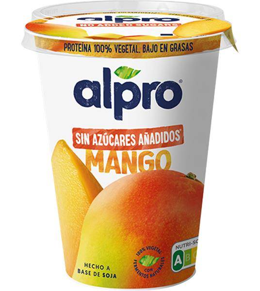 Alternativa vegetal ao iogurte - soja e manga sem açúcares
