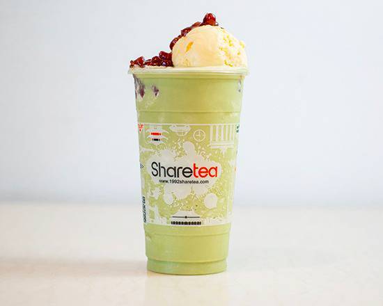 Matcha Red Bean Ice Blended with Ice Cream